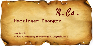 Maczinger Csongor névjegykártya